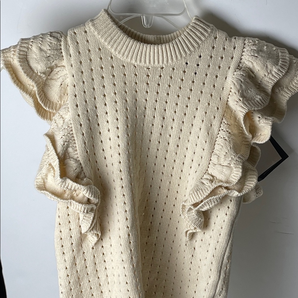 WHO WHAT WEAR ruffle sleeve knit cardigan NWT - Picture 4 of 7
